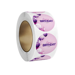 Happy Birthday Glossy Water-Resistant Label Stickers